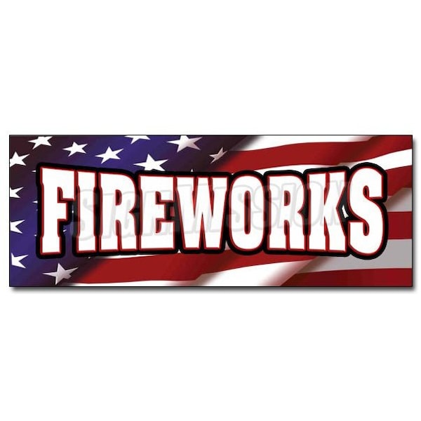 Safety Sign, 48 in Height, Vinyl, 18 in Length, Fireworks